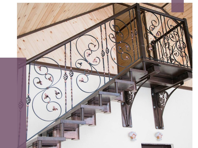 Кованые лестницы в Заинске от 79318 руб. под ключ
