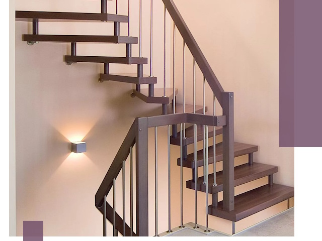 Изготовление лестниц на больцах в Заинске под ключ