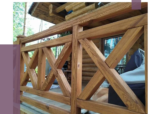 Деревянные перила под ключ в Заинске от 7627 руб. 