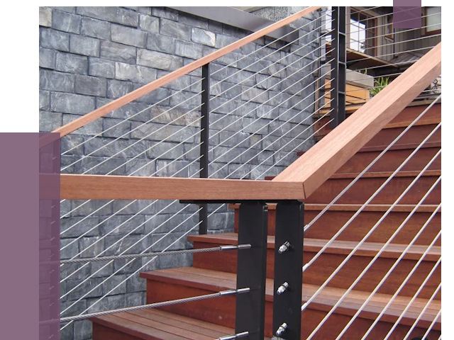 Тросовые перила под ключ в Заинске от 7728 руб.