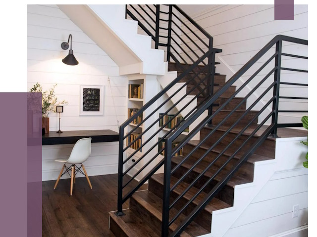 Перила для лестницы в доме в Заинске от 7373 руб. — ПРОЛЁТ-Знс