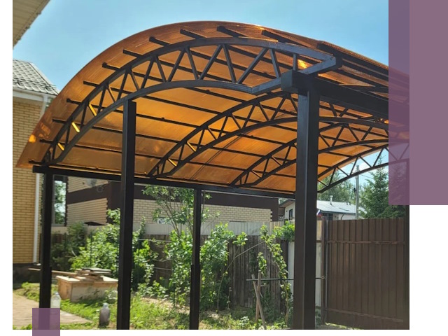 Изготовление навесов под ключ в Заинске из качественных материалов