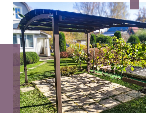 Навесы для дачи в Заинске от 12660 руб. под ключ — ПРОЛЁТ-Знс