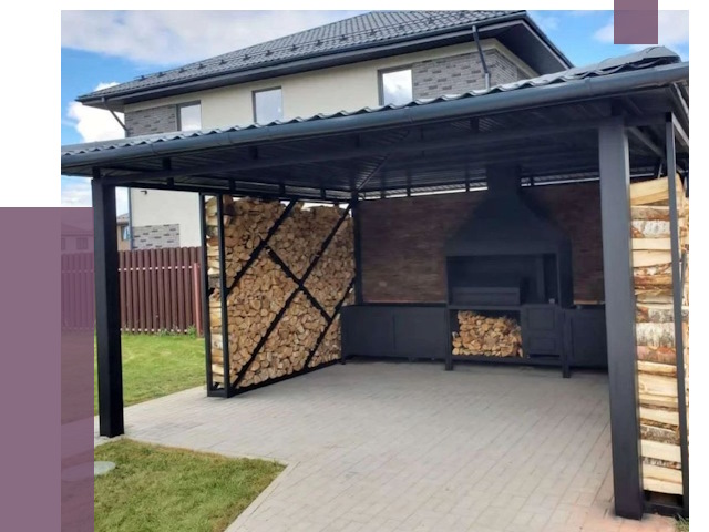 Навесы для барбекю в Заинске от 12660 руб. под ключ | ПРОЛЁТ-Знс