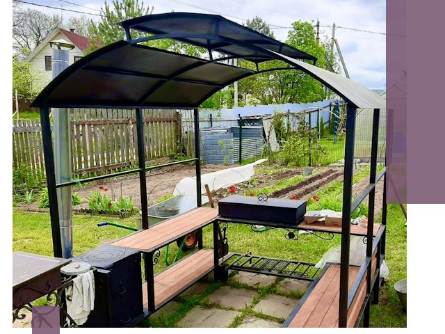 Навесы для барбекю в Заинске: изготовление, монтаж и демонтаж