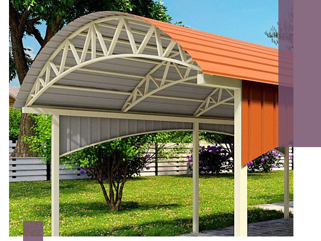 Навесы из профнастила под ключ в Заинске — установка и монтаж