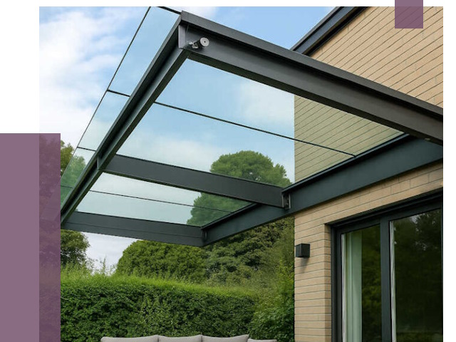 Стеклянные навесы и козырьки в Заинске от 12203 руб.