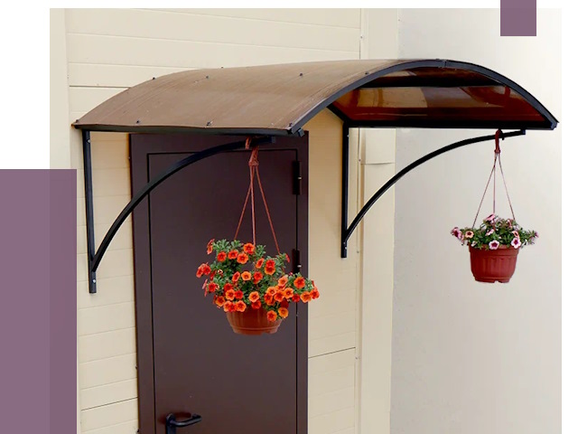 Козырьки над входом в Заинске от 14745 руб.  | ПРОЛЁТ-Знс