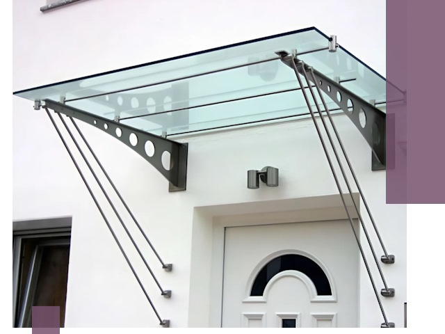 Козырьки над входом под ключ в Заинске — изготовление и монтаж