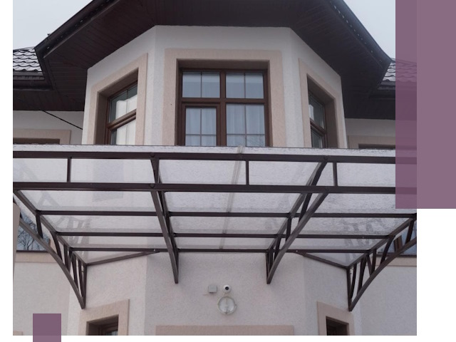 Козырьки из поликарбоната под ключ в Заинске