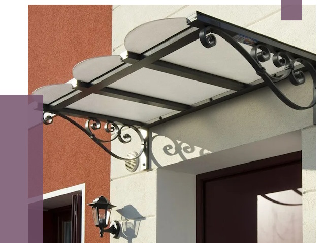 Односкатные козырьки в Заинске от 8339 руб.  | ПРОЛЁТ-Знс