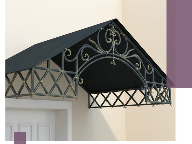 Двускатные металлические козырьки под ключ в Заинске