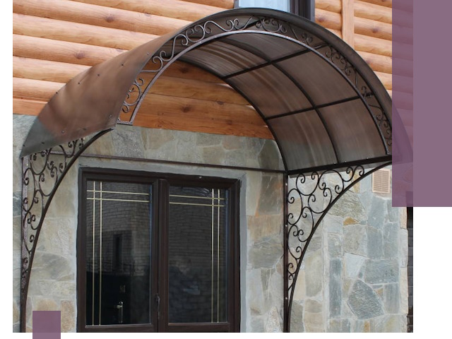 Арочные козырьки под ключ в Заинске: изготовление и монтаж