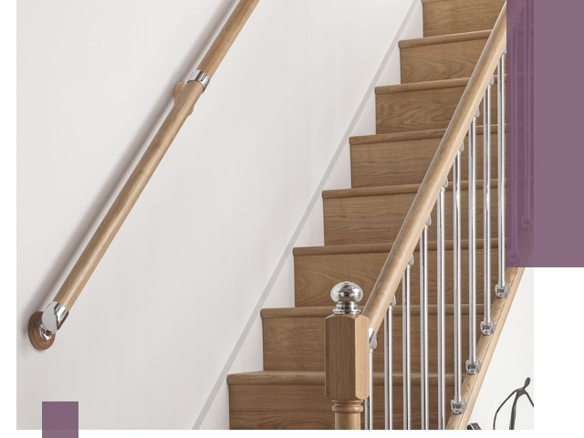 Пристенные поручни из стали и нержавейки под монтаж в Заинске